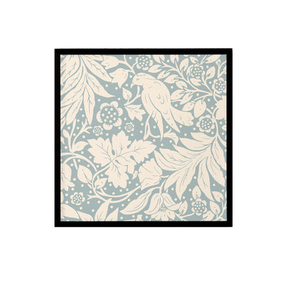 Light Blue Retro Floral Square Print