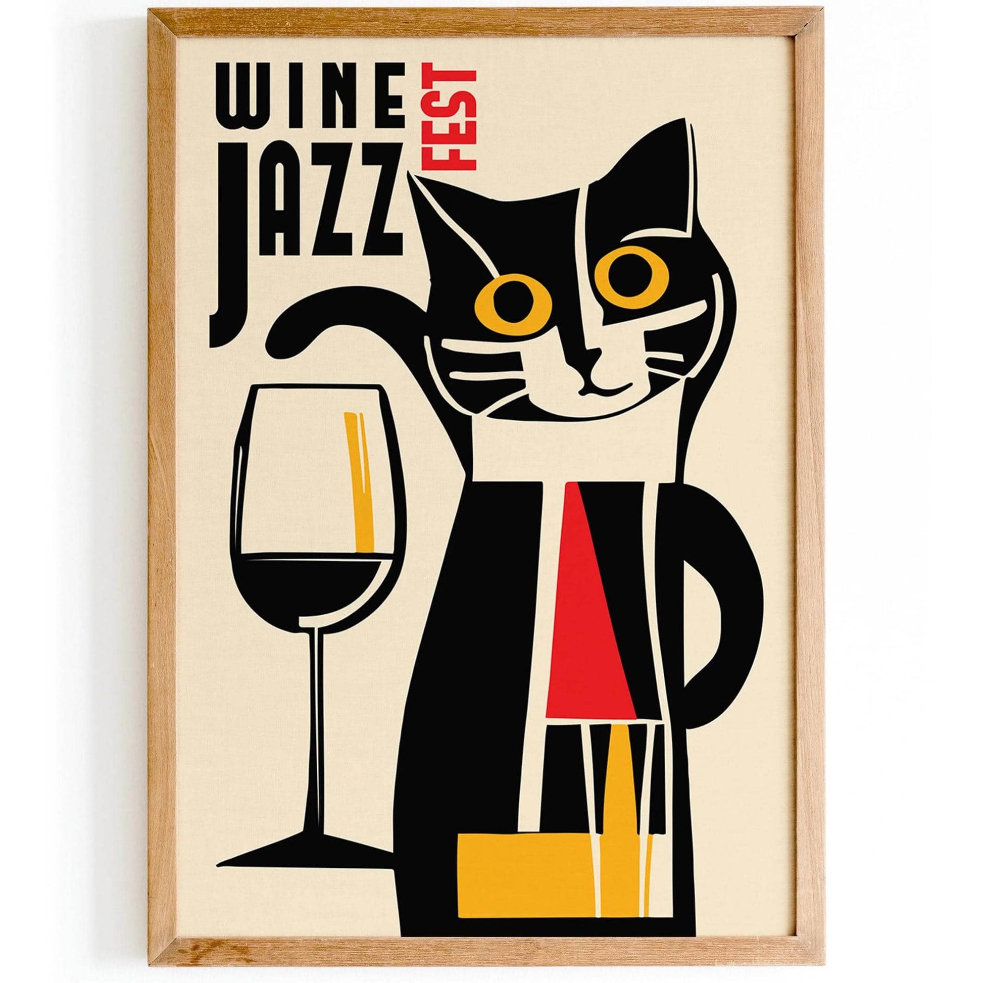 Wine and Jazz Festival Cat Poster - HypeSheriff