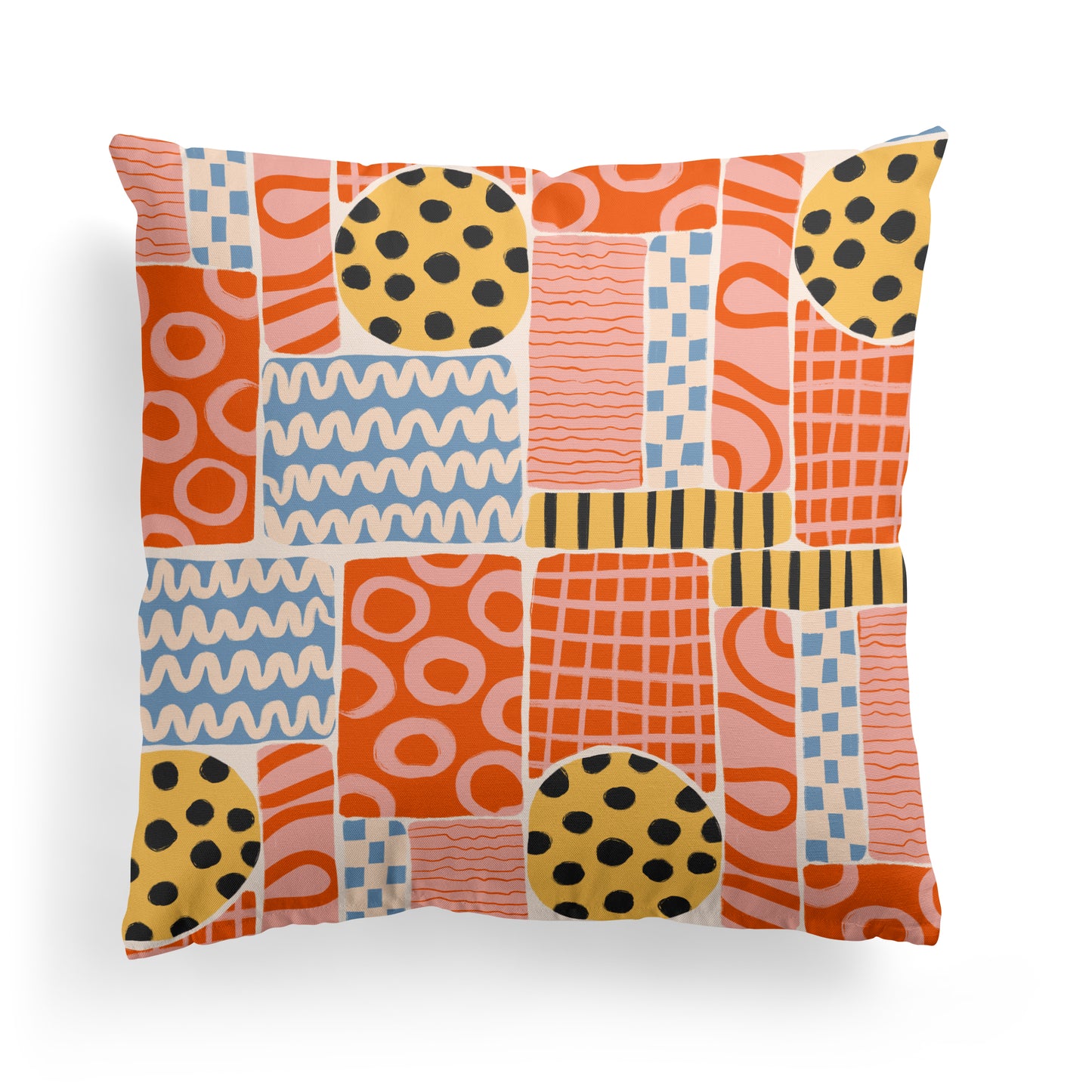 Colorful Retro Mid Century Modern Pattern Throw Pillow