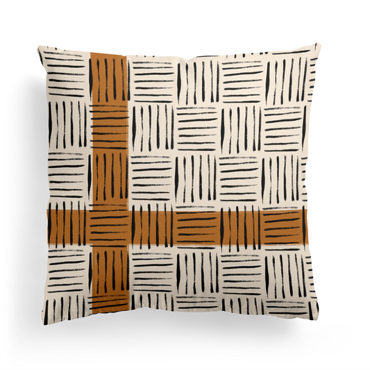 Abstract Beige Rustic Throw Pillow