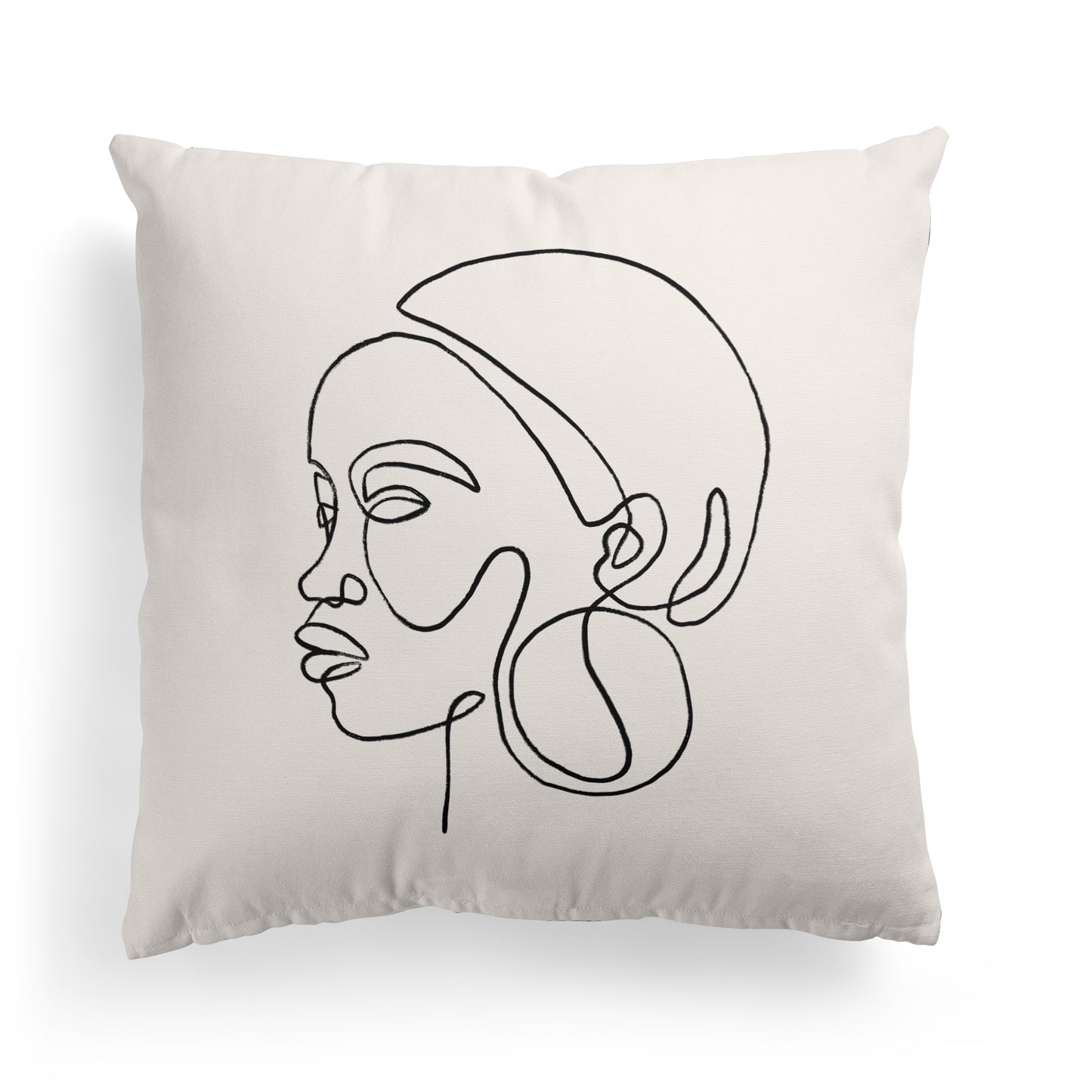 Line Art Face Pillow