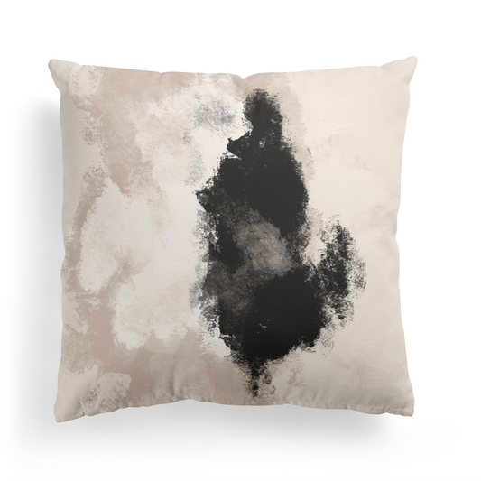 Painted Abstract Japandi Style Throw Pillow