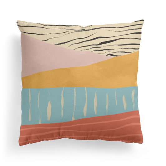 Colorful Abstract Landscape Throw Pillow
