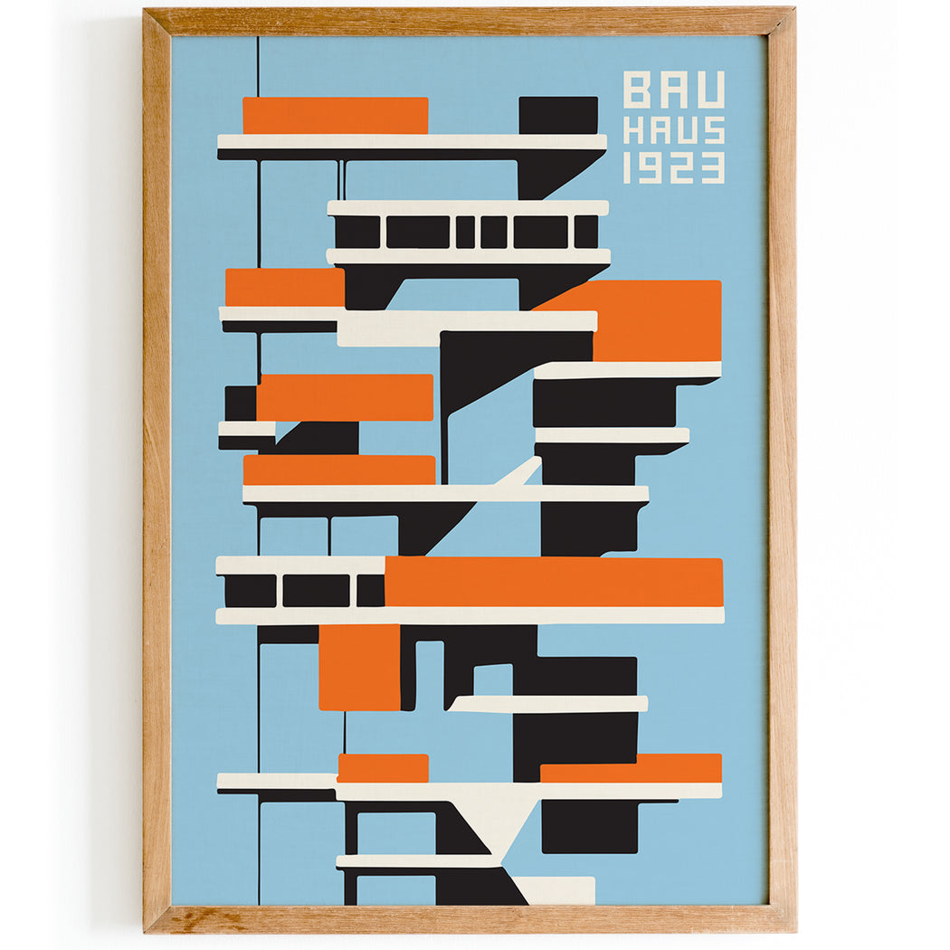 Blue Bauhaus Architecture Poster
