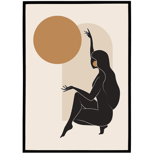 Boho Women & Sun Poster