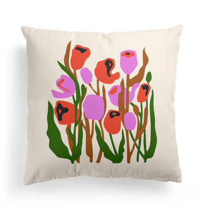 Pop Art Warhol Flowers Throw Pillow