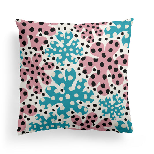 Floral Dots Pattern Throw Pillow