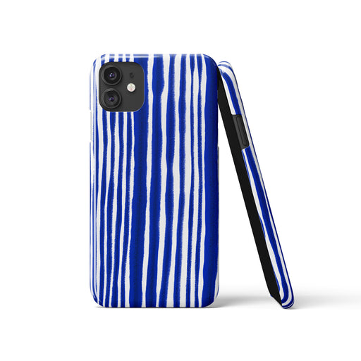 Blue Greek Striped Pattern iPhone Case