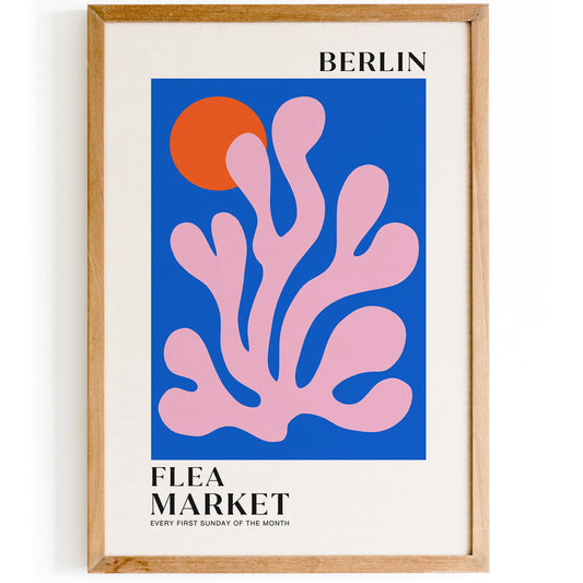 Berlin Flea Market Blue Poster