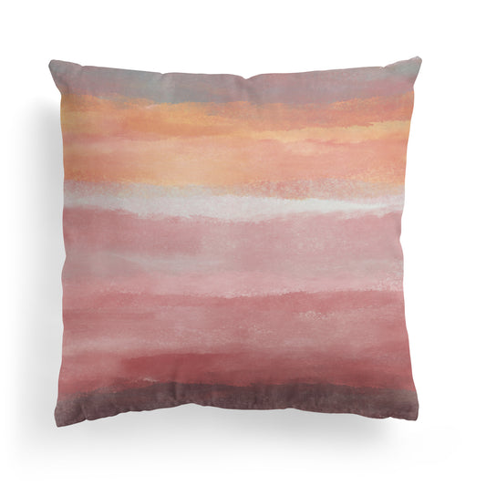 Tropical Winds Coral Pink Abstract Painting Art Throw Pillow