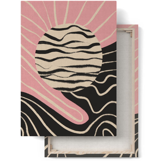 Pink Abstract Sun Painting Canvas Print