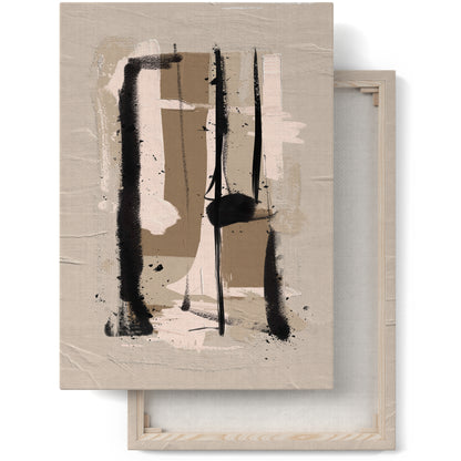 Beige Modern Abstract Painting Canvas Print