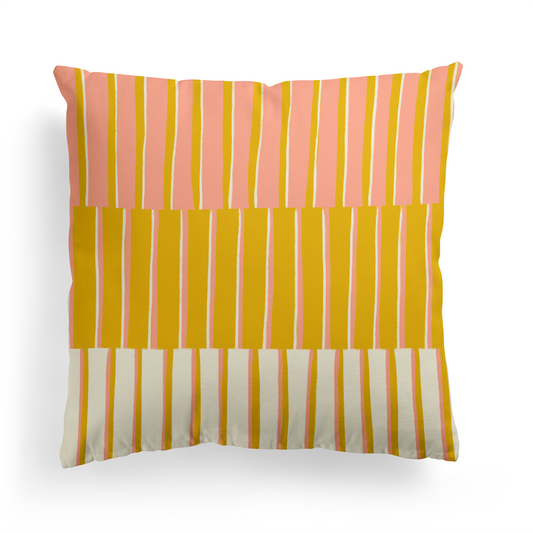 Summer Striped Beach House Throw Pillow