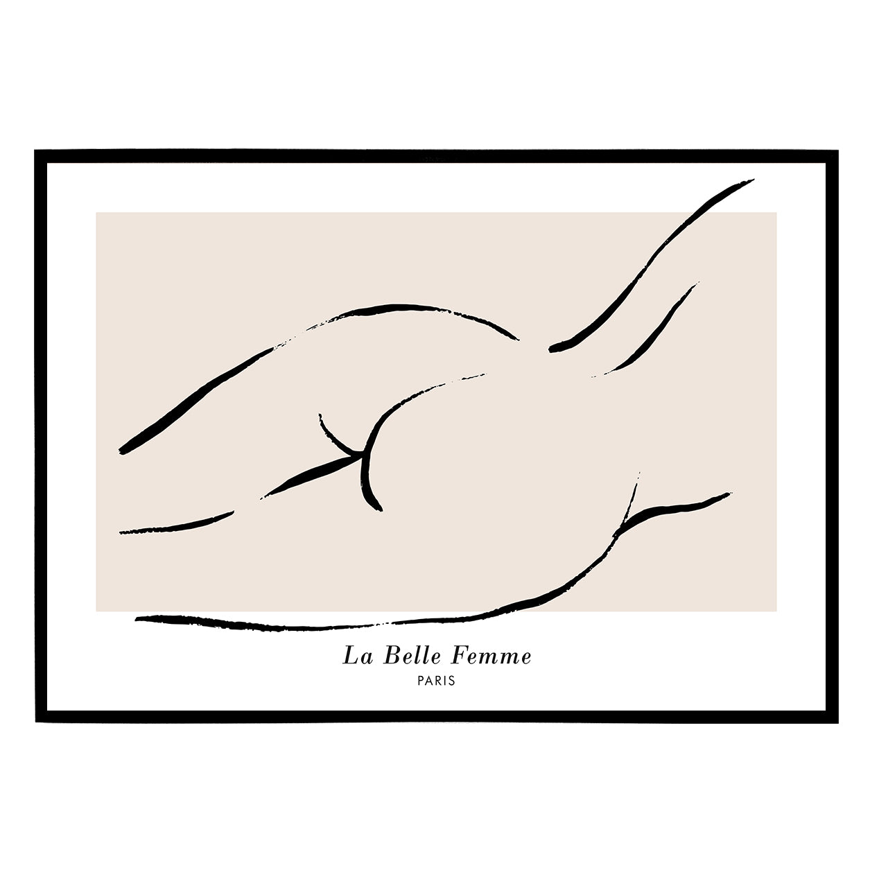 Nude Line Art Woman Body Horizontal Print