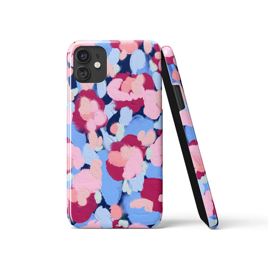 Painted Blue Abstract Floral iPhone Case