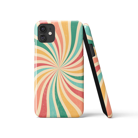 Colorful Swirl Retro Abstract Pattern iPhone Case