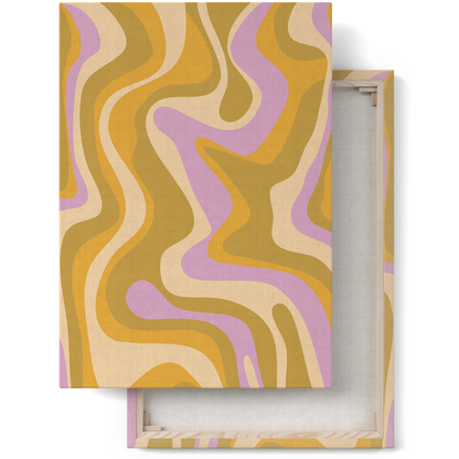 Hippie Retro 70s Liquid Pattern Canvas Print