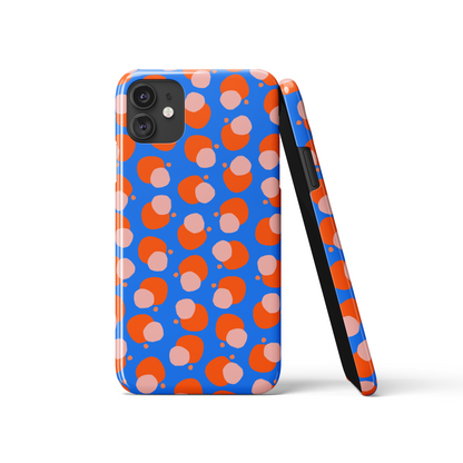 Blue Modern Spots Pattern iPhone Case