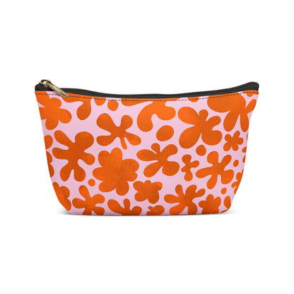 Orange Flowers Pattern Make-up Bag
