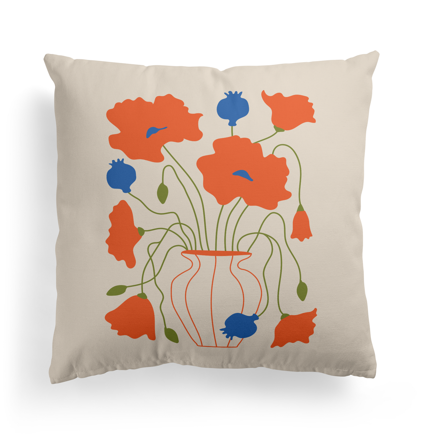 Home Decor Throw Pillow with Flowers