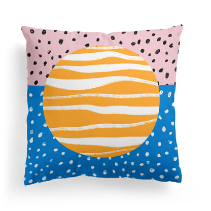 Mid Century Modern Colorful Sun Throw Pillow