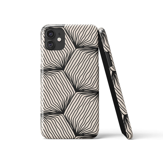 Black Lines Mid Century Modern iPhone Case