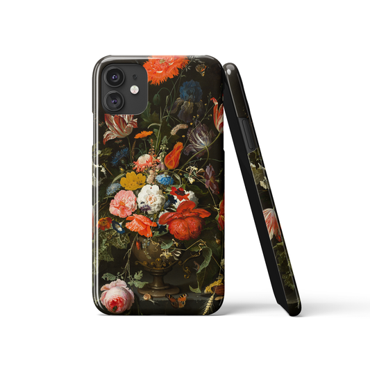 Black Vintage Victorian Floral iPhone Case