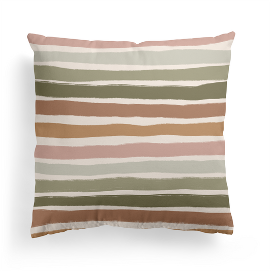 Boho Colorful Striped Pattern Throw Pillow
