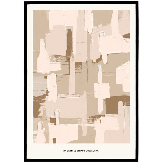 Beige Modern Abstract Painting Print