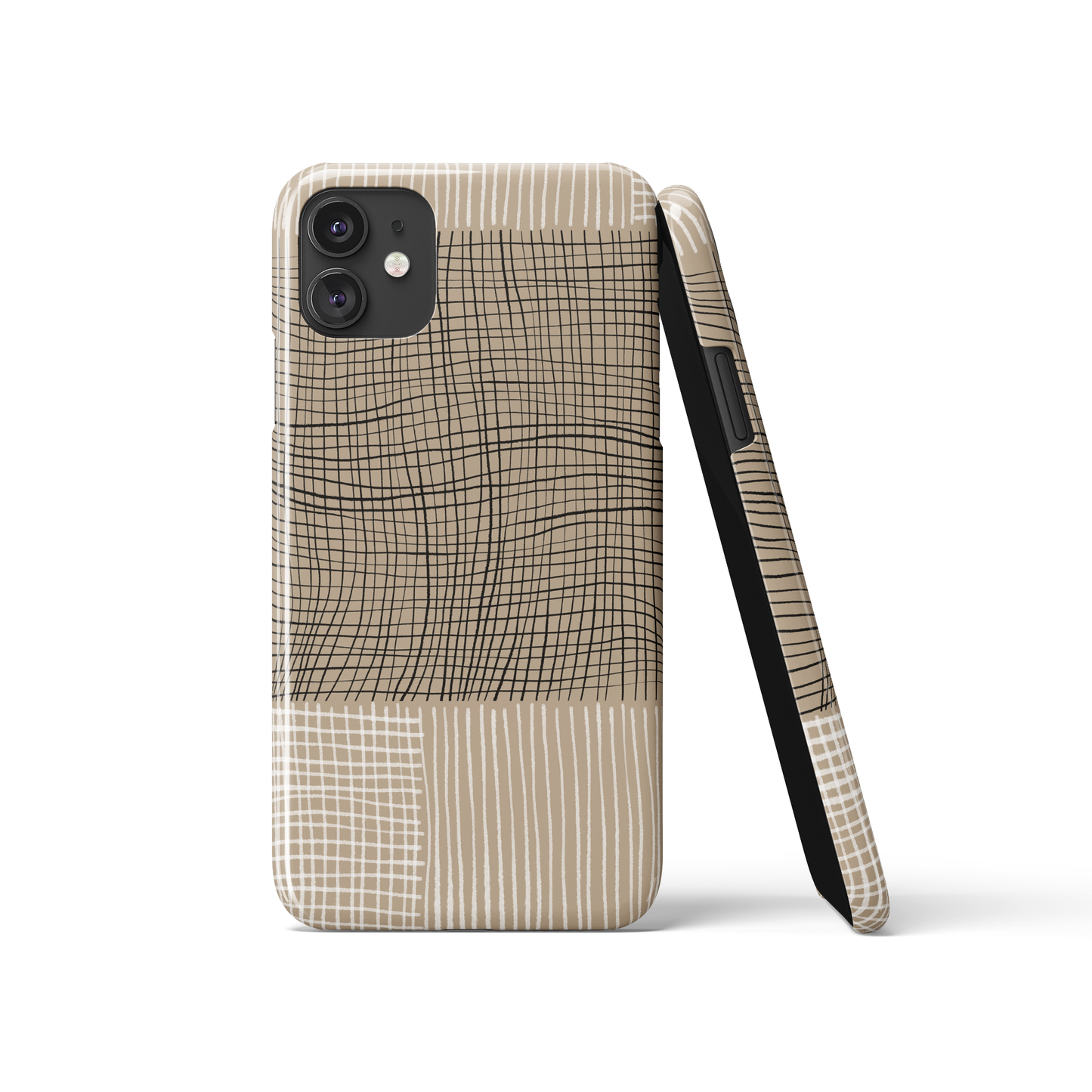 Rustic Beige Checkered Abstract iPhone Case