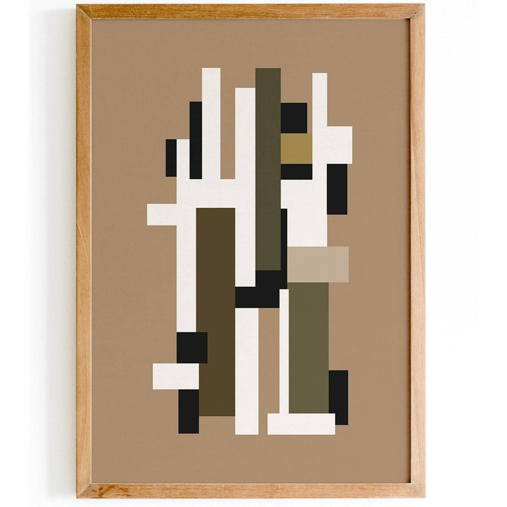 Modern Geometric Color Blocks in Beige Poster – HypeSheriff