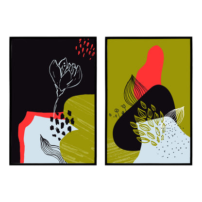 Set of 2 Abstract Nature No.1 Posters