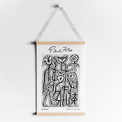 P. Klee Abstract Black&White Poster