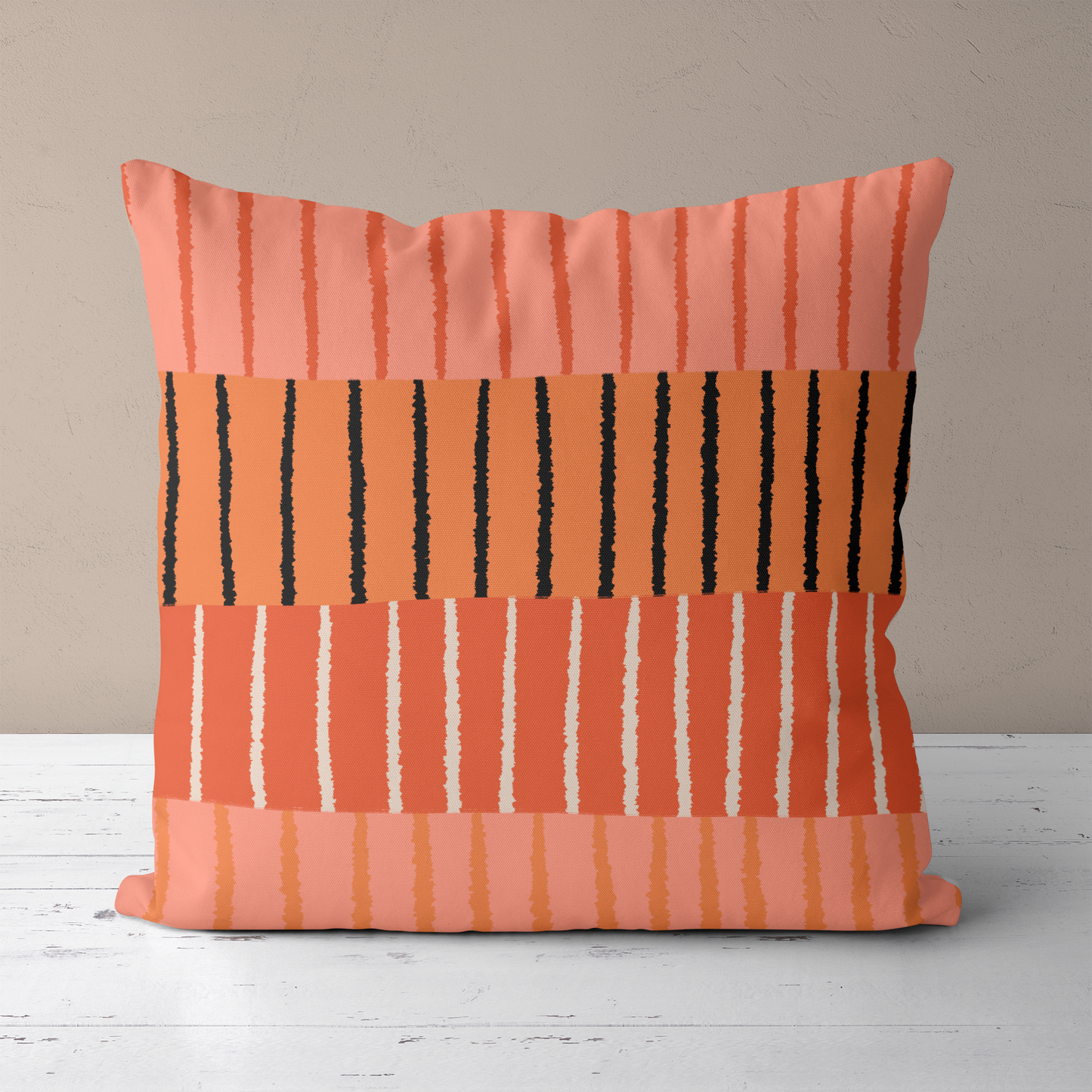 Boho Gypsy Striped Pink Throw Pillow