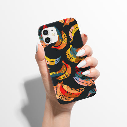 Colorful Bananas with Black Background iPhone Case