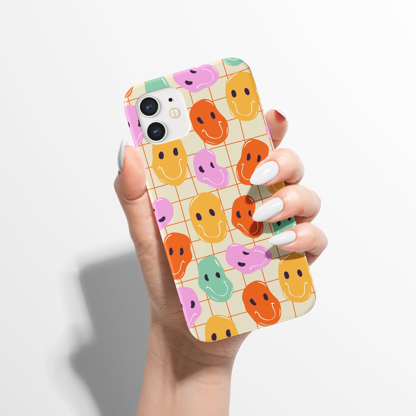 70s Colorful Retro Smiley Face Pattern iPhone Case