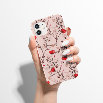 Blooming Poppy Flower Pink iPhone Case