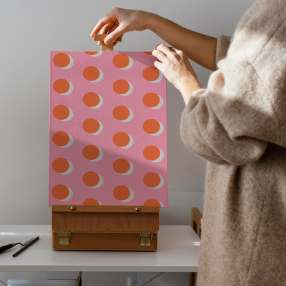 Pink Orange Modern Dots Canvas Print