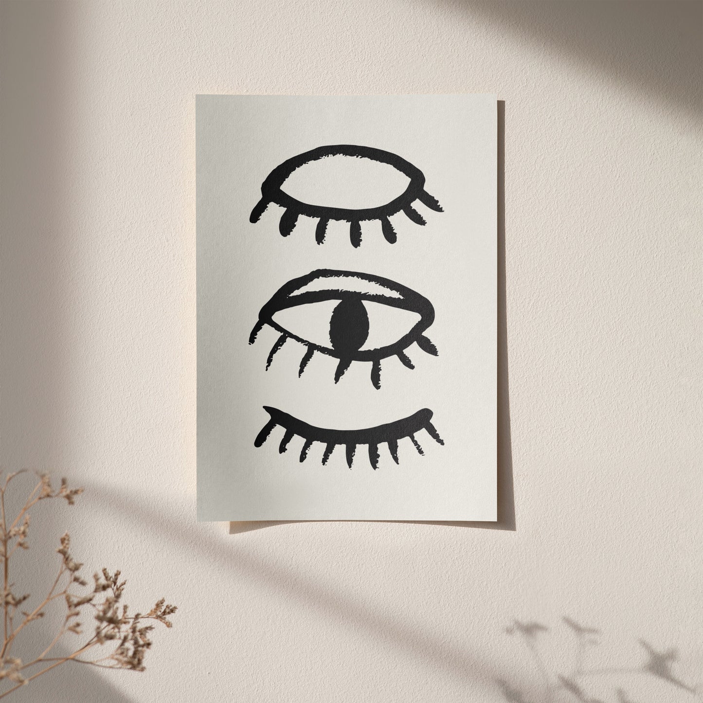 Black Ink Eyes Art Print