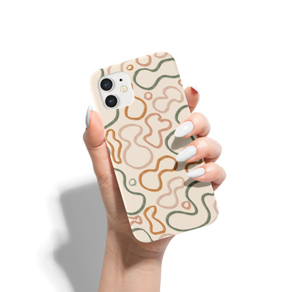 Beige Aesthetic Abstract Art iPhone Case