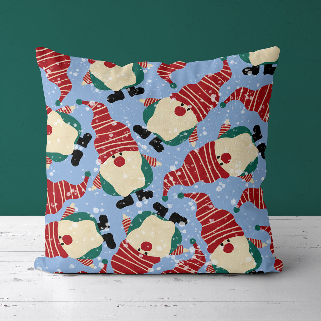 Funny Christmas Gnoms Pattern Throw Pillow