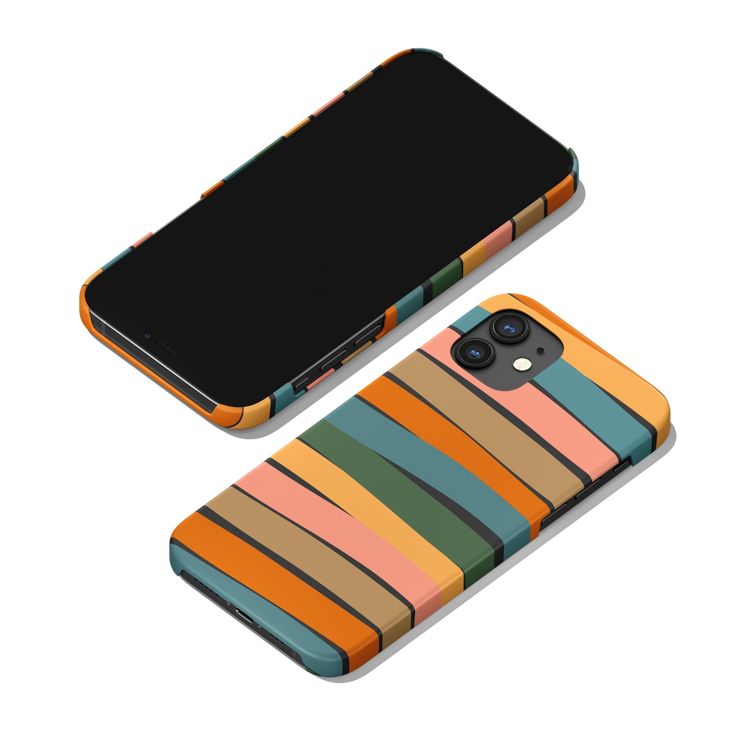 Colorful Retro Hippie Striped Pattern iPhone Case