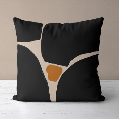 Modern Black Shapes Throw Pillow