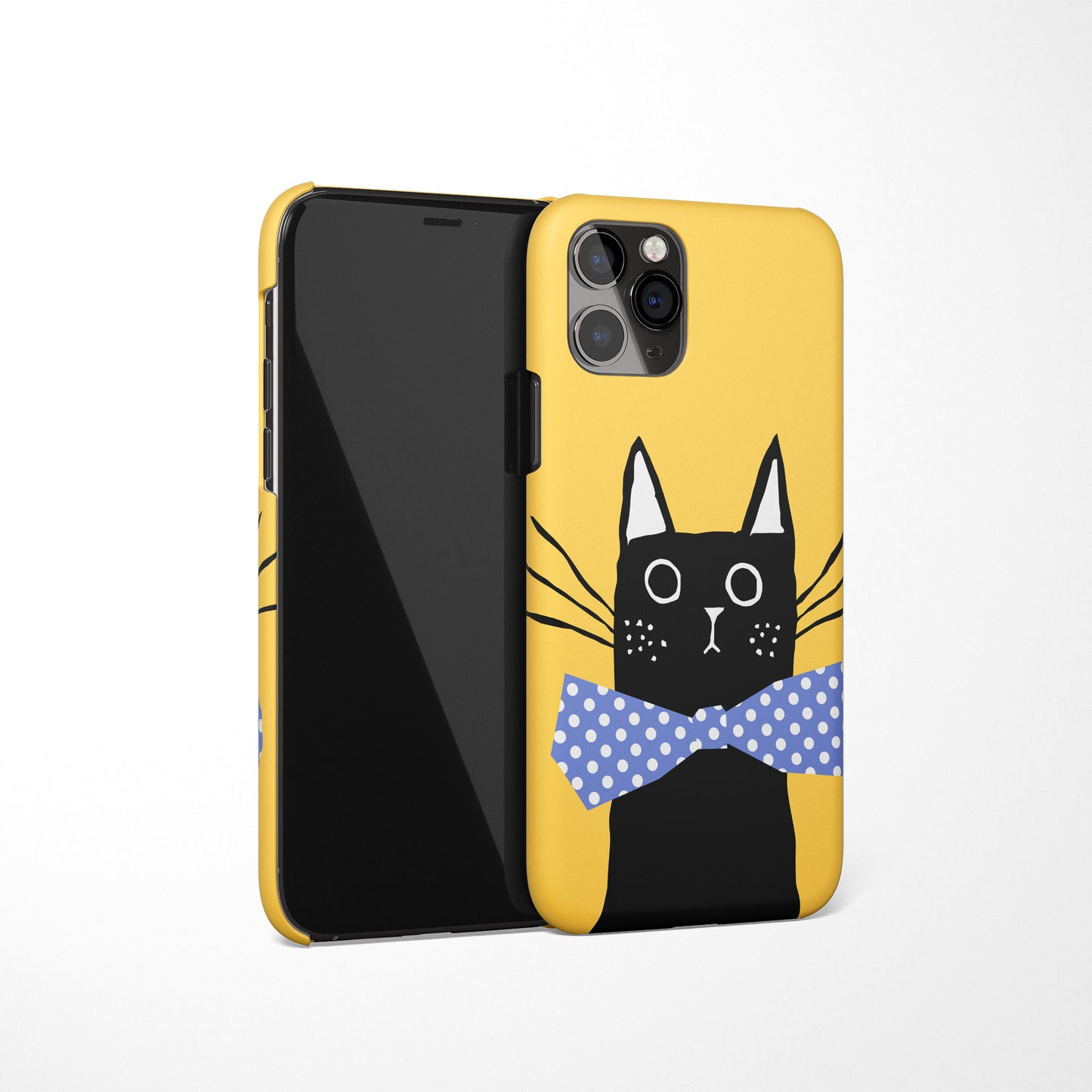 Black Cat Drawing iPhone Case