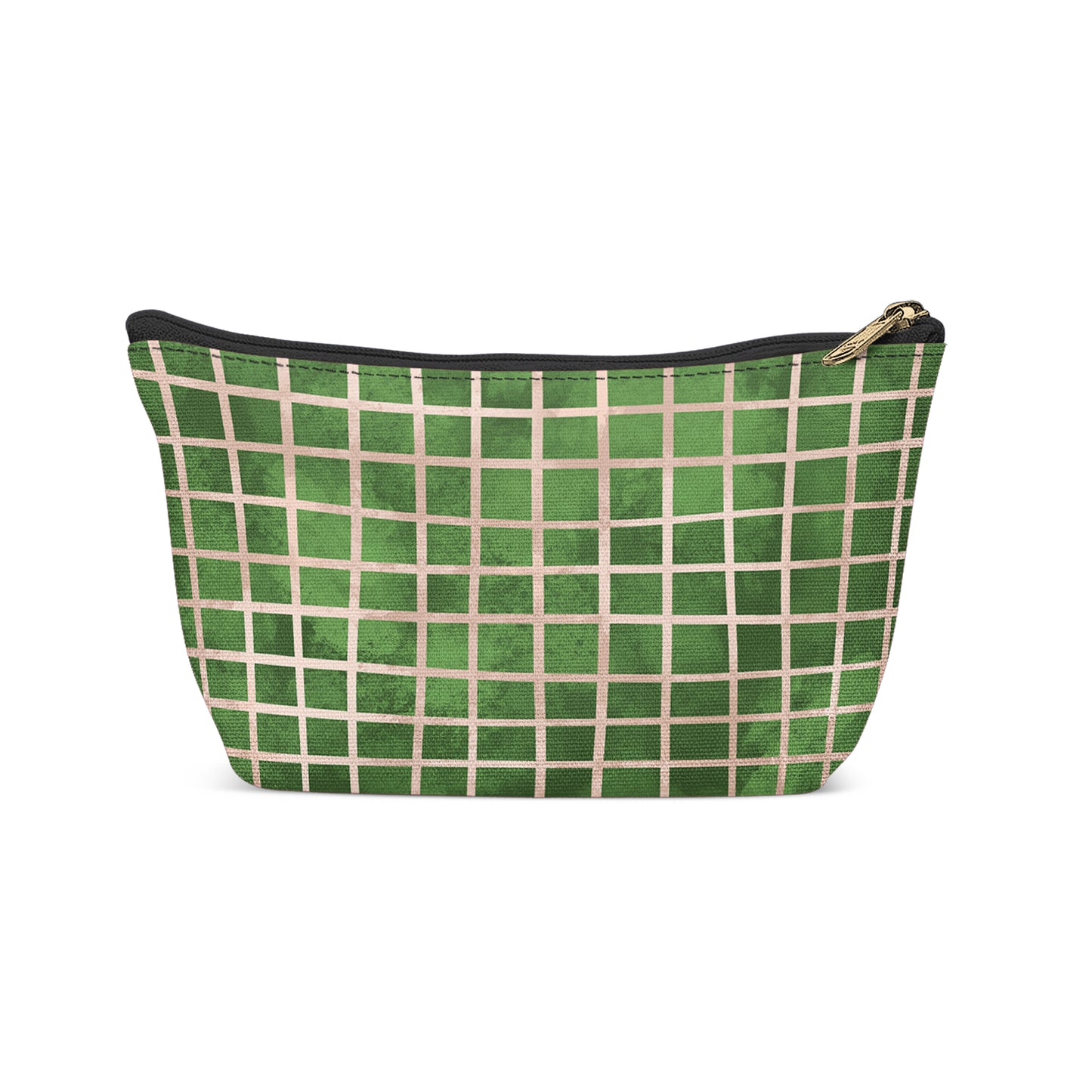 Green Checkered Art Make-up Bag