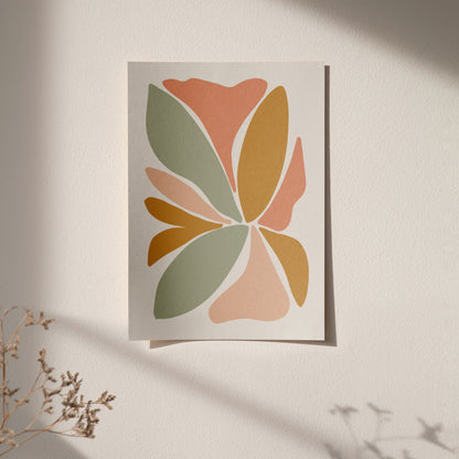 Boho Abstract Flower Poster