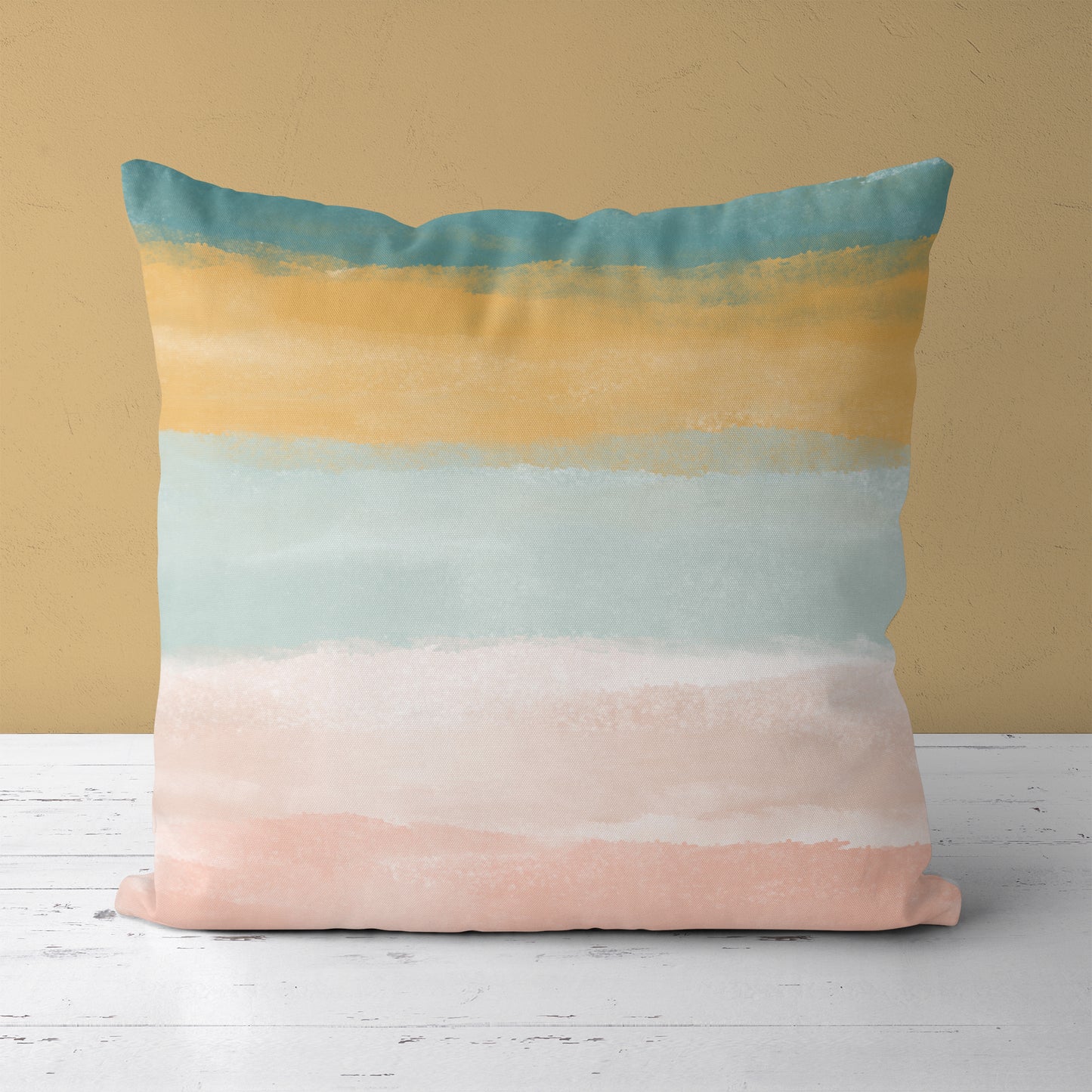 Beach Dream Pastel Pink Abstract Painting Art Throw Pillow