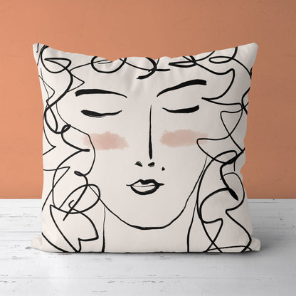 Diane Woman Portrait Throw Pillow