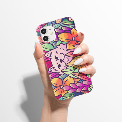 Psychodelic Groovy Rainbow Cat iPhone Case