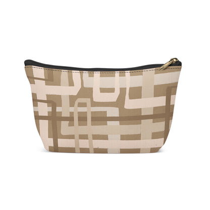 Beige Geometric Art Make-up Bag